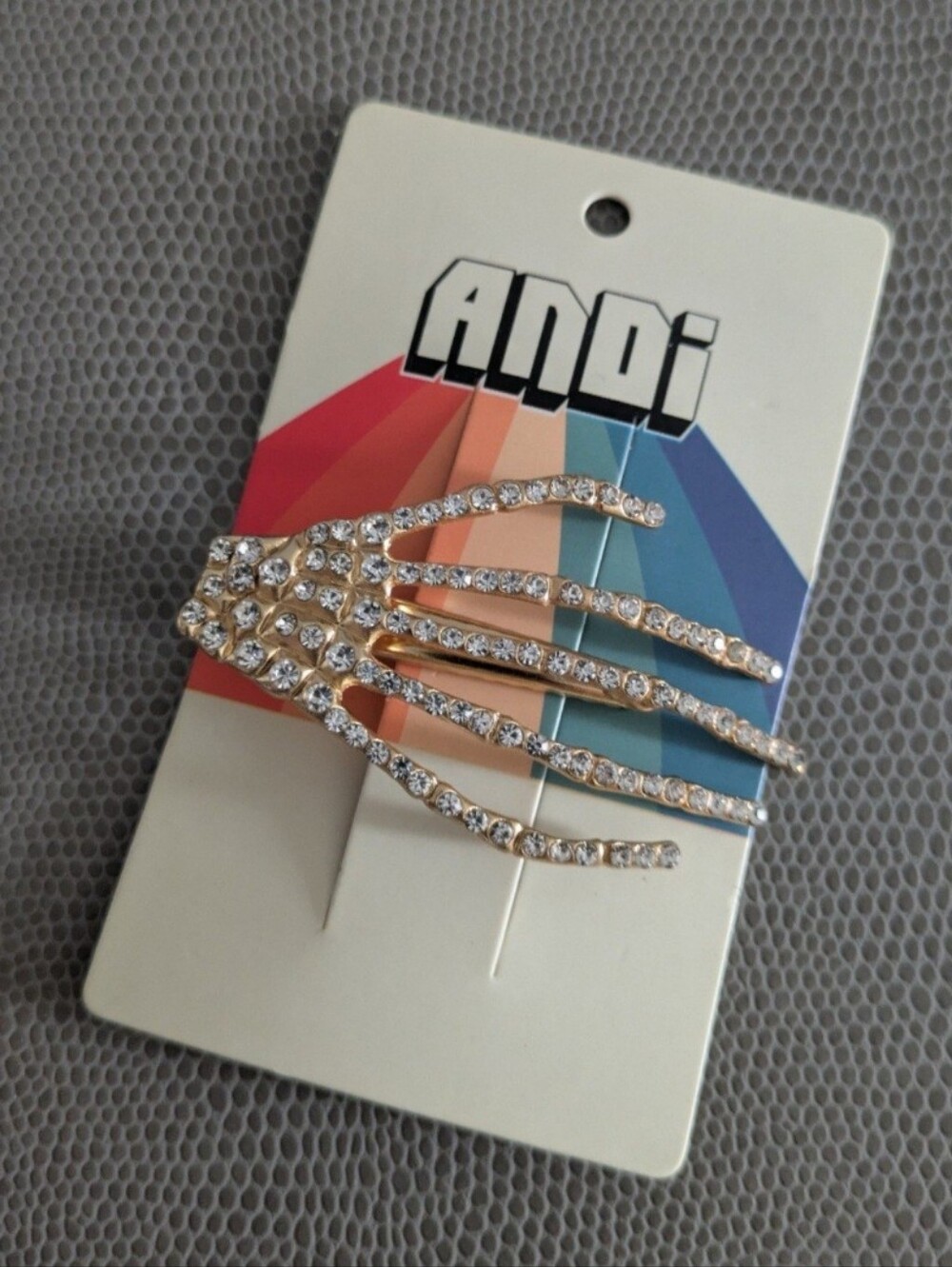 New Rhinestone Skeleton Hand Hair Clip - Picture 2 of 5